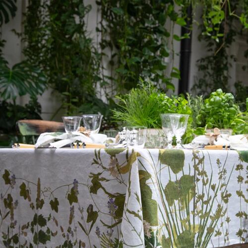 Summerill & Bishop Herb Garden Tablecloth 65x98"