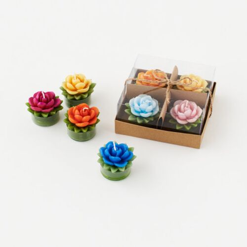 Tealight Set Sculpted Flower