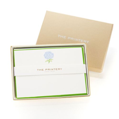 The Printery Stationery Set/10 Note Card Hydrangea