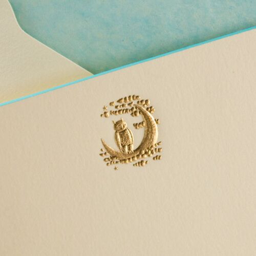 The Printery Stationery Set/10 Note Card Owl & Moon