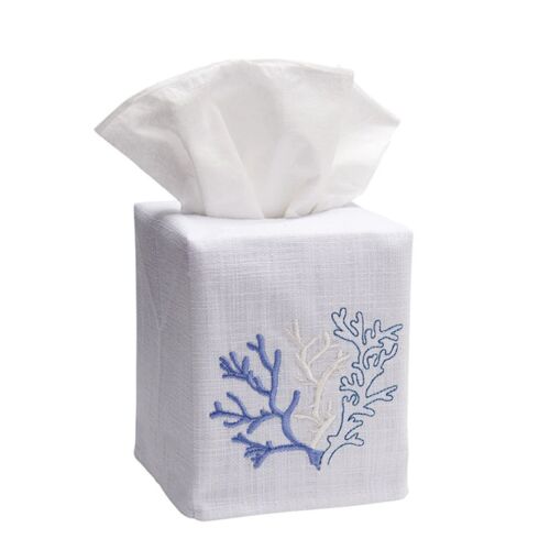 Tissue Box Cover Coral Blue