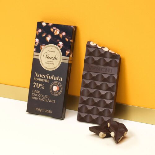 Venchi 70% Dark Chocolate Hazelnut Bar