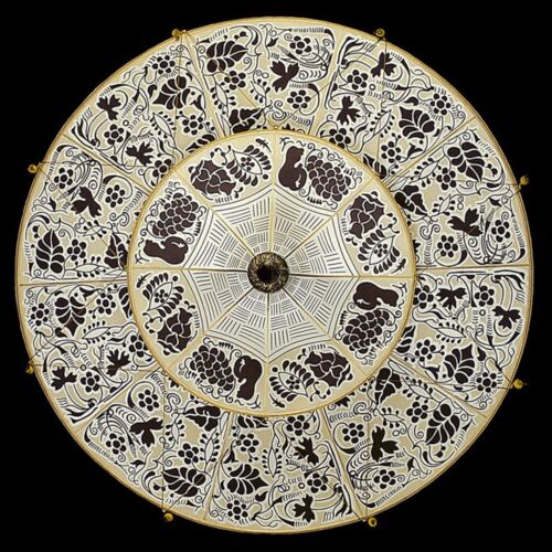 Silk Lamp Suspended 33" Scheherazade 2-Tier Floral