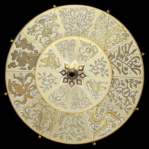 Silk Lamp Suspended 33" Scheherazade 2-Tier Herbarium