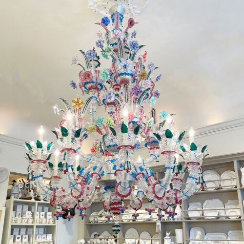 Venetian Glass Chandelier with 12 Lights