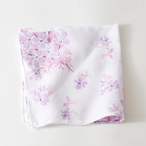 D. Porthault Handkerchief Printed Voilettes Lilac