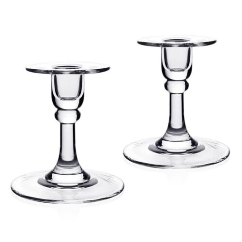 WYC Glass Classic Candlesticks Pair