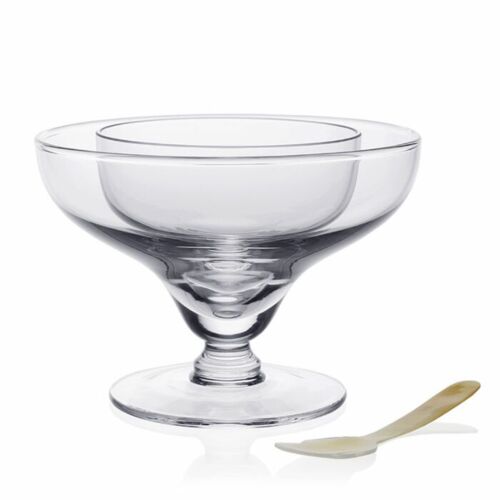WYC Glass Caviar Server & Spoon Caspia