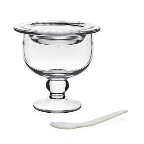WYC Glass Caviar Server & Spoon Katerina