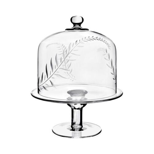 WYC Glass Jasmine Cake Stand with Dome Tall