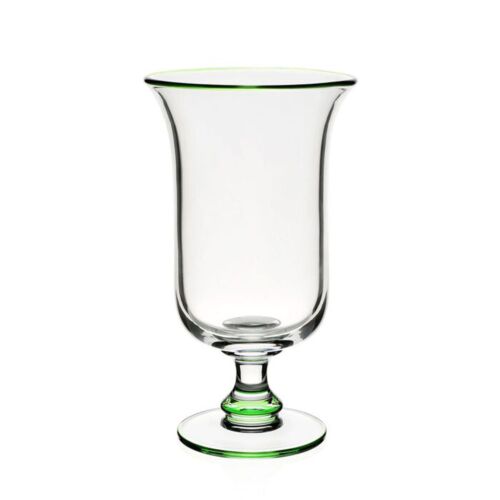 WYC Glass Siena Green Footed Flower Vase