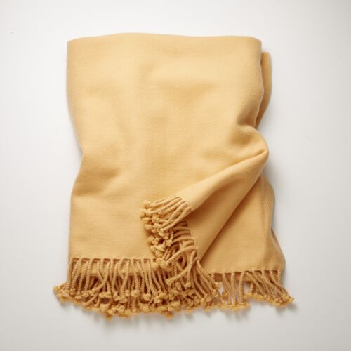 4-Ply Zig Zag Cashmere Throw Apricot