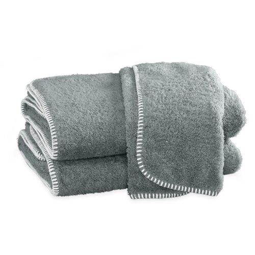 Matouk Towel Collection Whipstitch Pool & White