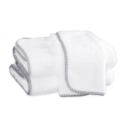 Whipstitch White & Nickel Towel Collection