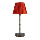 Addison Ross Orange Scallop Lampshade with Bamboo Bronze Base