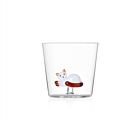 Ichendorf Glass Tumbler Tabby Cat White with Amber Tail