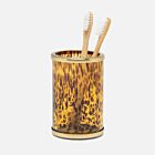  Pigeon & Poodle Benton Amber Tortoise & Matte Gold Brush Holder