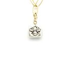 18K Gold-Dipped Silver Bee Reversible Green Stone Pendant