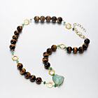 14K Tiger Eye Chalcedony Necklace