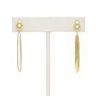 18K Gold-Dipped Long Reversible Bone Earrings
