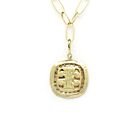 18K Gold-Dipped Ionic Column with Dots Charm Pendant