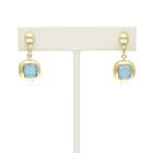 18K Gold-Dipped Light Blue Stone Earrings