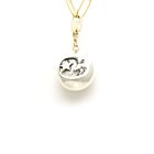 18K Gold-Dipped Silver Moon & Star Reversible Pink Stone Pendant