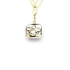 18K Gold-Dipped Silver Bee Reversible Pink Stone Pendant