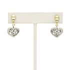 18K Gold-Dipped Silver Heart Swirles Earrings