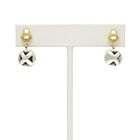 18K Gold-Dipped Silver X Reversible Stone Earrings