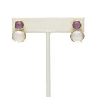 18K Gold-Dipped Tiny Two Stone Earrings