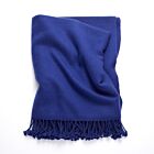 4-Ply Zig Zag Cashmere Throw Clemantis Blue