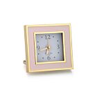 Addison Ross Alarm Clock Square Enamel & Gold Pale Pink