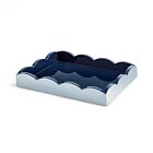 Addison Ross Scallop Tray Pale Denim & Navy 11x8"