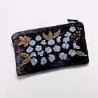 Anke Drechsel Silk Velvet Clutch Bag Small Charcoal