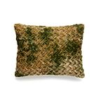 Anke Drechsel Silk Velvet Pillow Basket Weave Shaded Green 12x16"