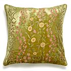 Anke Drechsel Silk Velvet Pillow Garden Foliate Green 22"