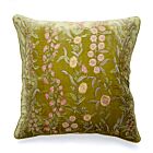 Anke Drechsel Silk Velvet Pillow Tivolie Foliate Green 20"