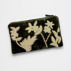 Anke Drechsel Silk Velvet Pouch Candolyn Dark Green