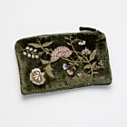 Anke Drechsel Silk Velvet Pouch Jane Dark Green