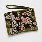 Anke Drechsel Silk Velvet Pouch Large Liza Grass Green