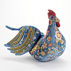 Anke Drechsel Silk Velvet Rooster Large Riviera Blue