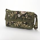 Anke Drechsel Silk Velvet Shoulder Bag Purse Dark Green