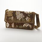Anke Drechsel Silk Velvet Shoulder Bag Purse Light Brown
