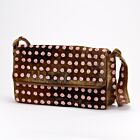 Anke Drechsel Silk Velvet Shoulder Bag Purse Shaded Brown & Pink