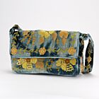 Anke Drechsel Silk Velvet Shoulder Bag Purse Shaded Indigo