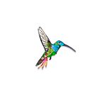 Artisan Brooch Pin Emerald Chin Hummingbird