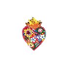 Artisan Brooch Pin Flaming Heart