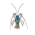 Artisan Brooch Pin Ornate Painted Lobster