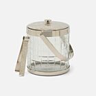 Artisan Glass Ice Bucket with Tong Shiny Nickel